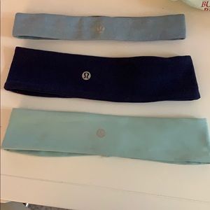 blue set of 3 lululemon headbands